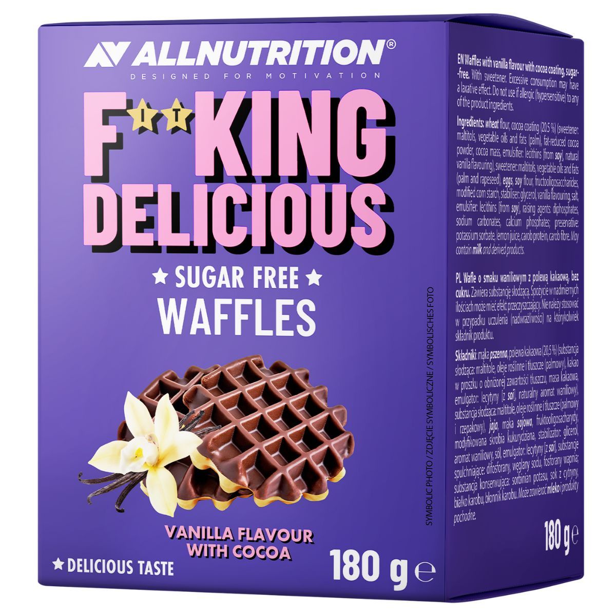 Allnutrition Fitking Gofres Deliciosos 180 g Sabor Vainilla Con Cacao