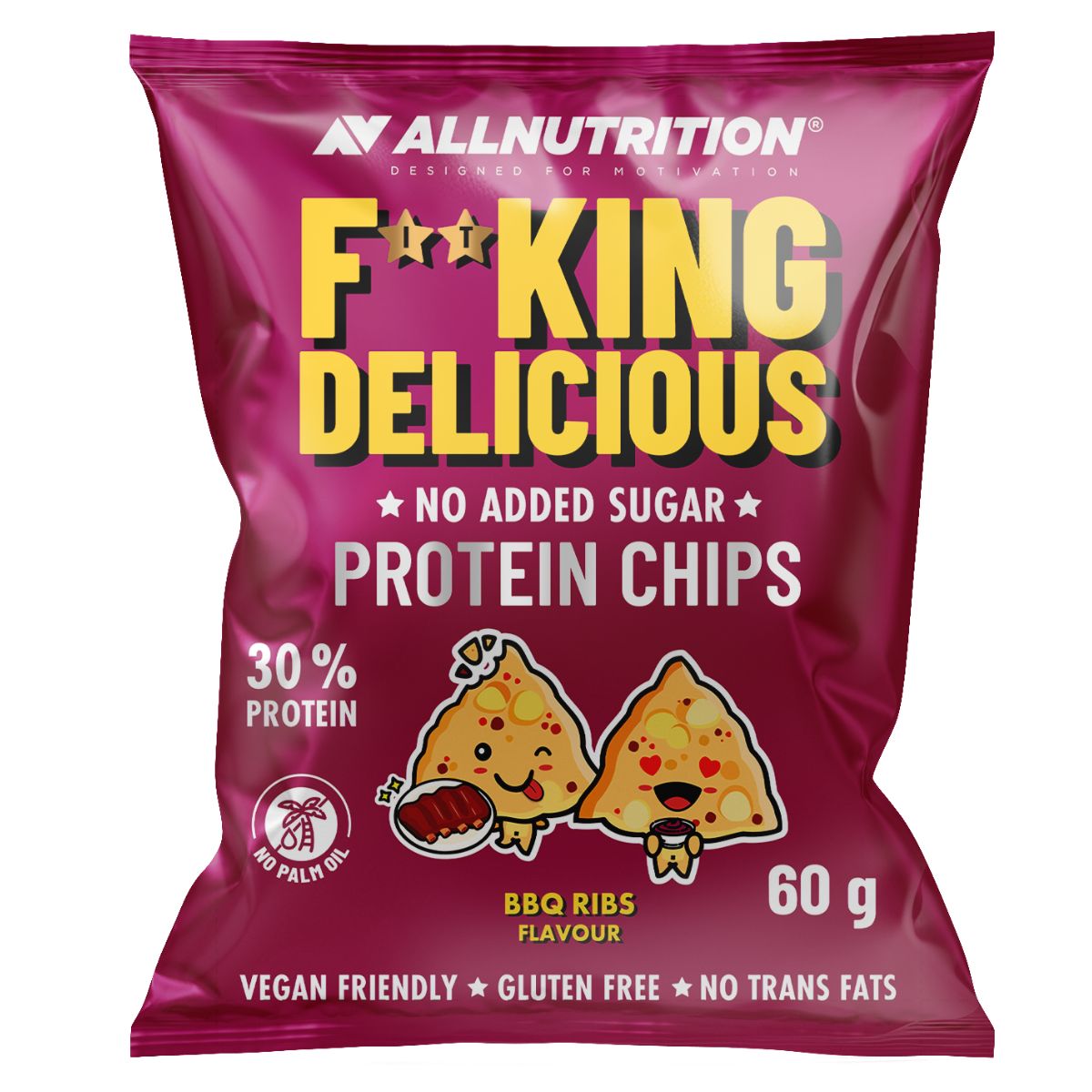 Allnutrition Fitking Deliziose Chips Proteiche 60 g Costine BBQ