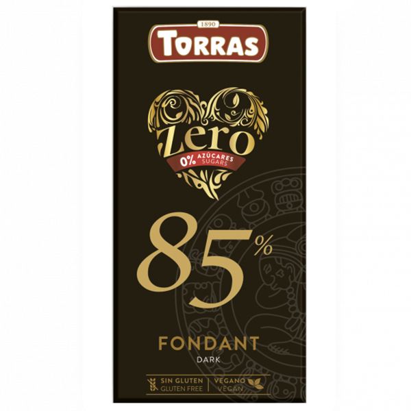 Torras Zero Chocolate Fondant Dark 85% 100g