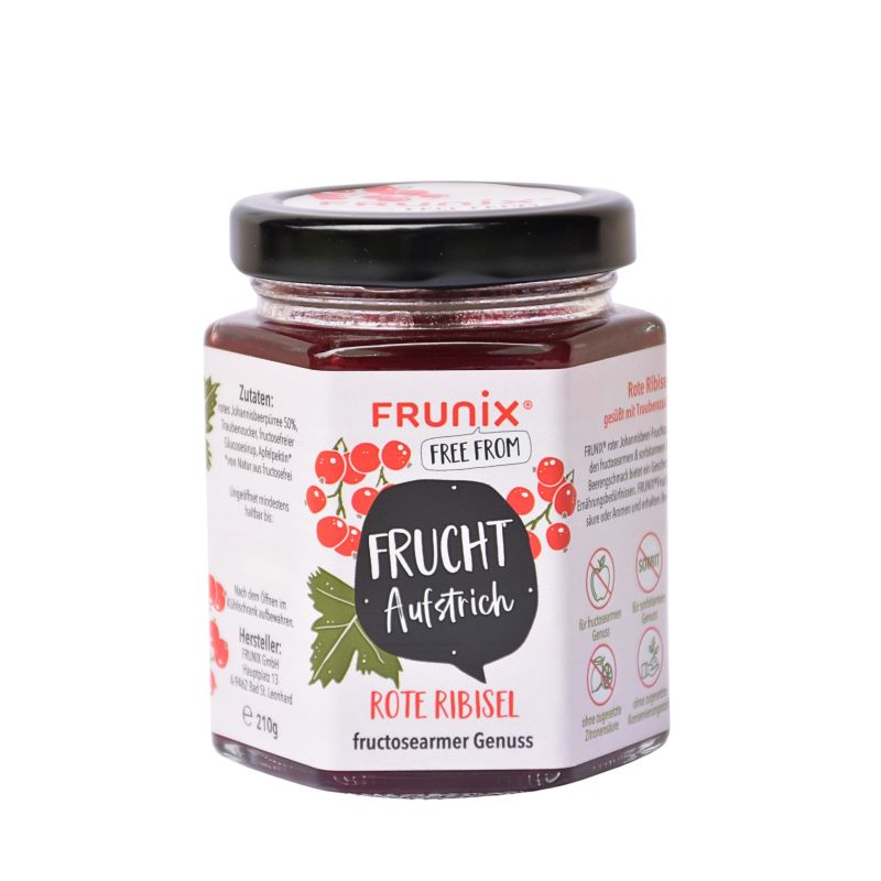 FRUNIX® rode ribisel-fruitspread (rode bessen) 210g