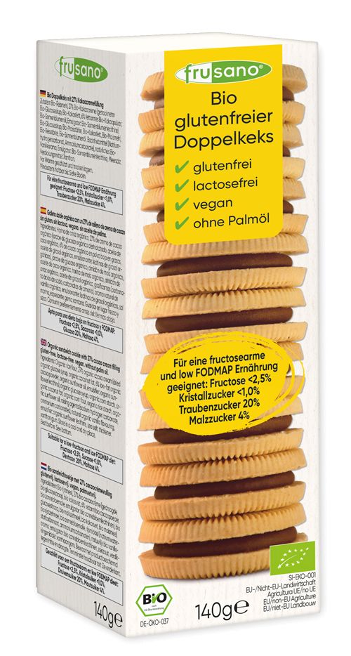 Frusano Organic Gluten-Free Double Cookie 140g