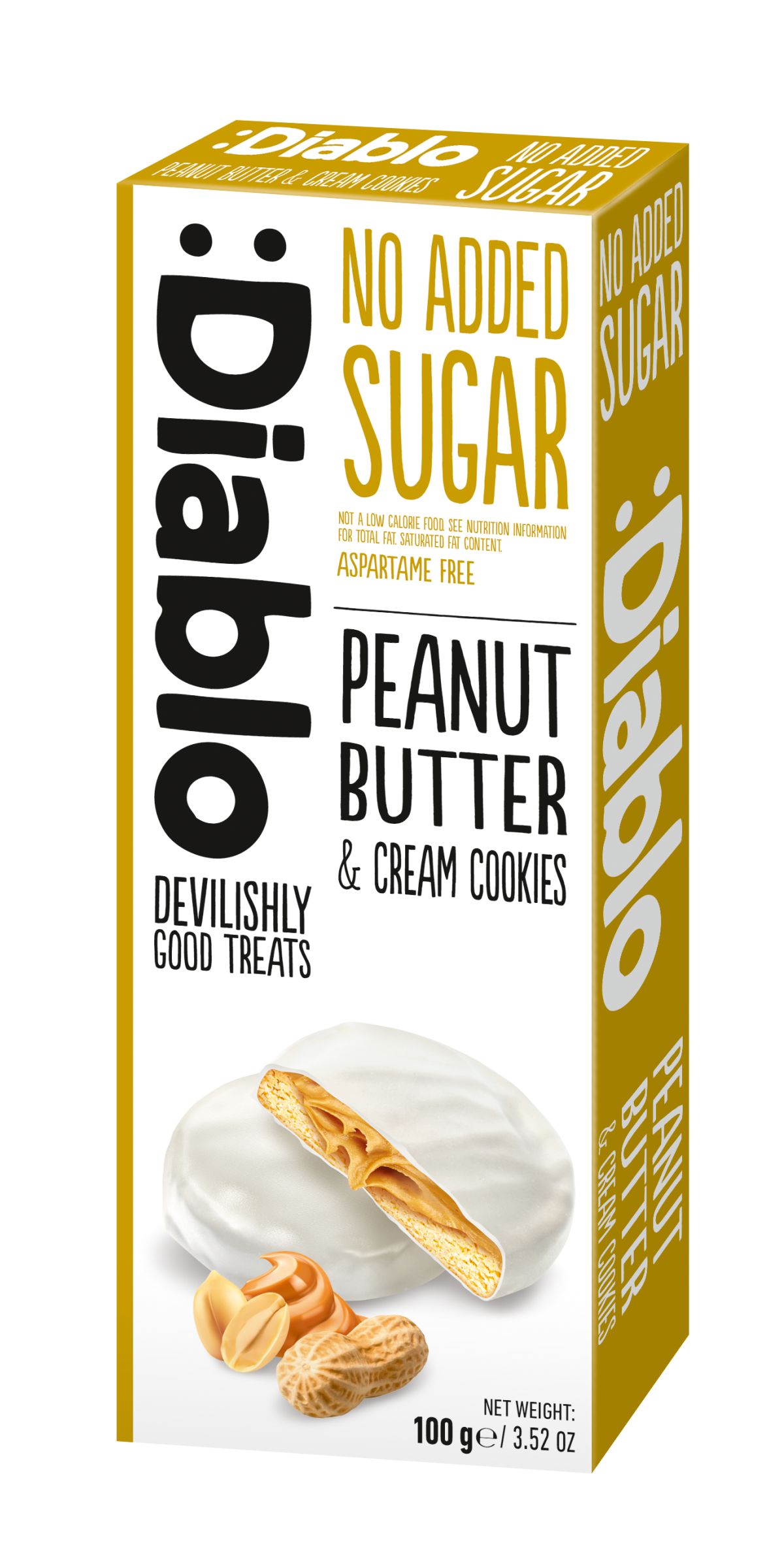 Diablo No Added Sugar Peanut Butter&Cream Cookies 100g