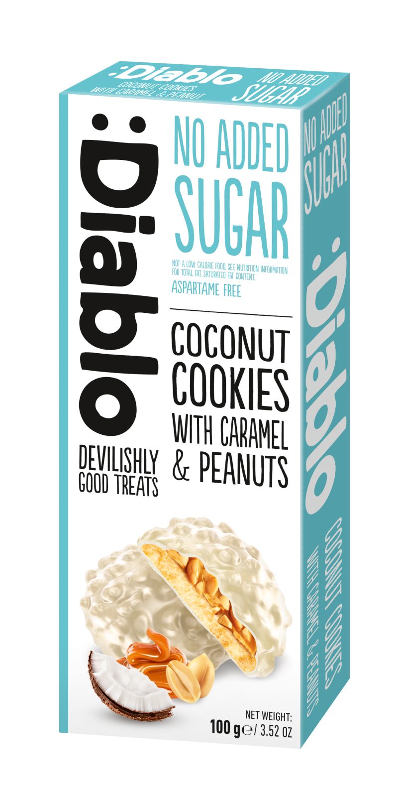 Diablo No Added Sugar Coconut Cookies with Caramel & Peanuts 100g