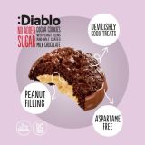 Diablo No Added Sugar Cocoa Cookies with Peanut Filling and Half Coated Milk Chocolate 110g — thumbnail 3
