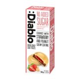 Diablo Biscuits sans sucre ajouté avec enrobage de crème à la fraise et aux cacahuètes 100g — miniature 1