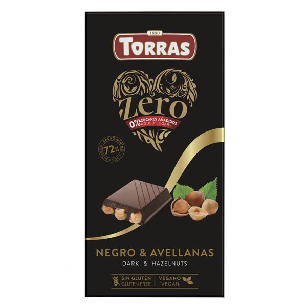 Chocolate Torras Zero Dark&Hazelnuts 150g