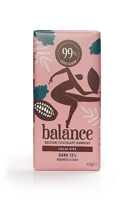 Balance Cocoa Nibs 72% Dark Chocolate 100g