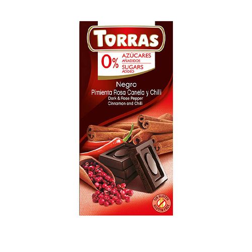 Torras Dark&Rose Pepper, Cinnamon and Chilli Chocolate 75g