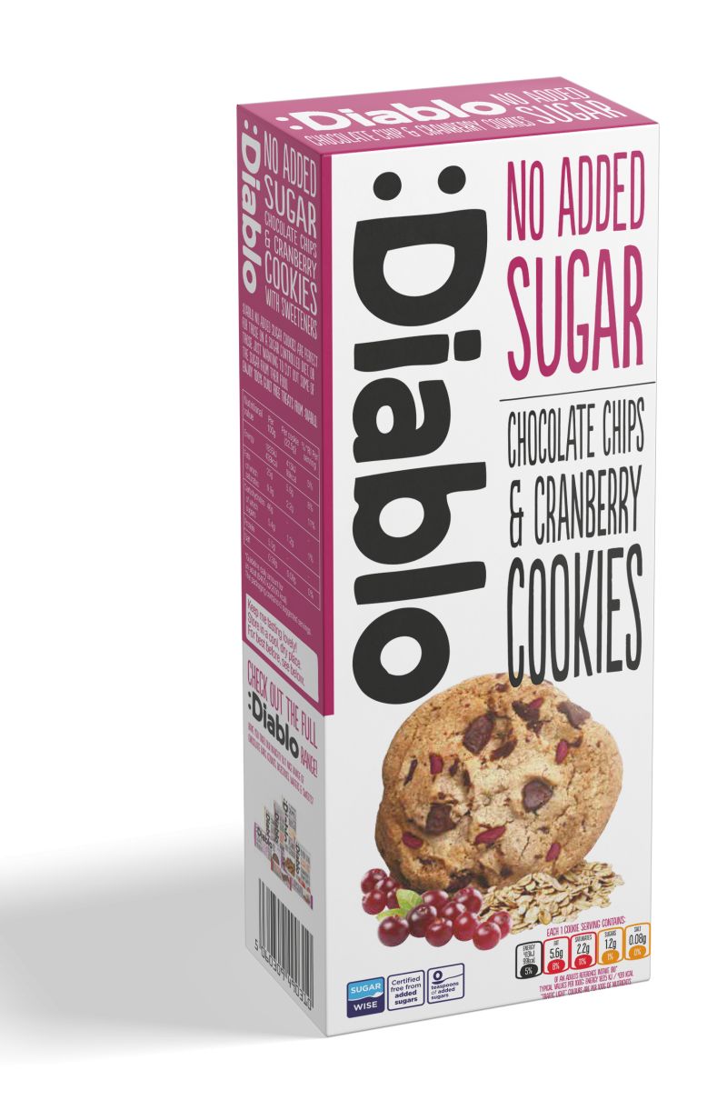 Diablo Cookies aux pépites de chocolat et cranberries sans sucre ajouté 135g