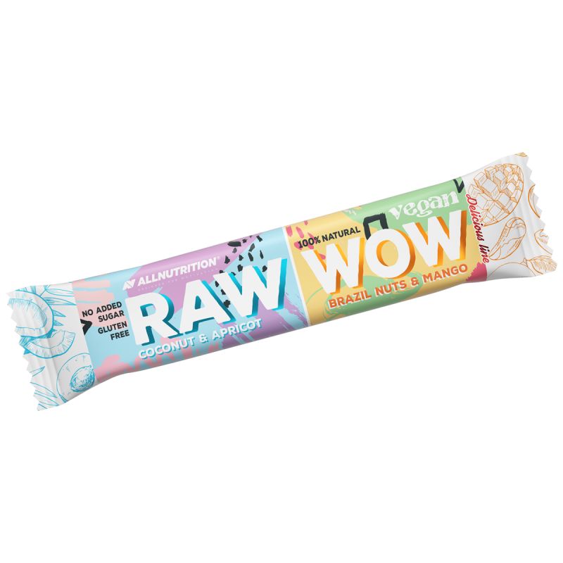 Barre Wow Noix du Brésil & Mangue Allnutrition Coco Cru & Abricot 2x35g