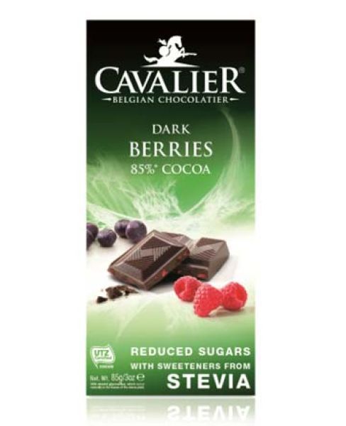 Cavalier Cioccolato Dark Berries con 85% di Cacao e Stevia 85g