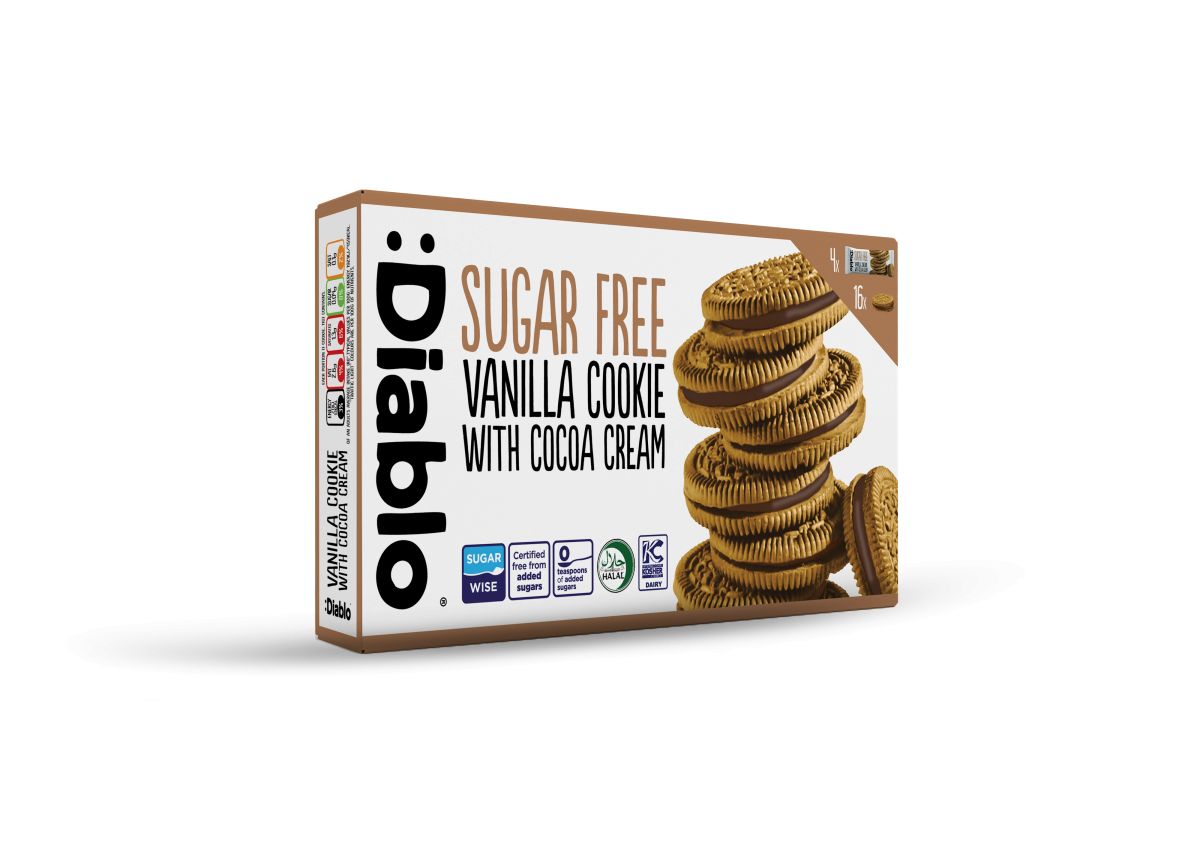 Diablo Biscuit Vanille Sans Sucre avec Crème de Cacao 176g