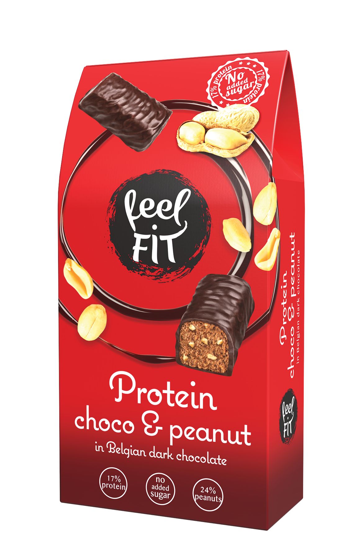 feel FIT Protéine Choco&Peanut en Chocolat Noir Belge 83g