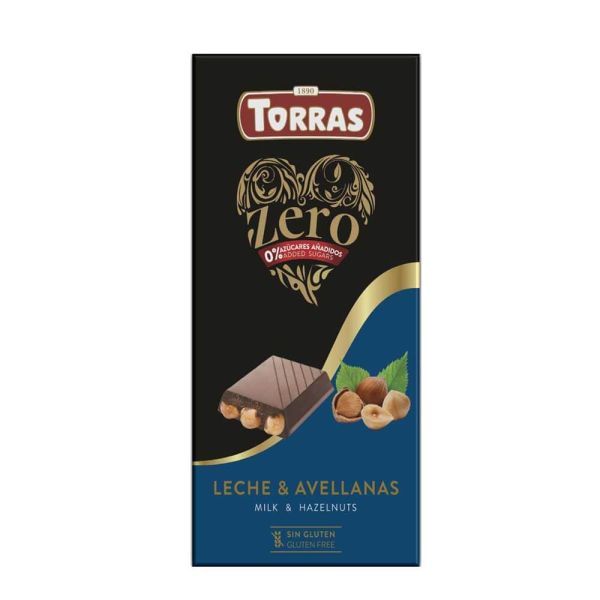Torras Zero Melk&Hazelnoten Chocolade 150g