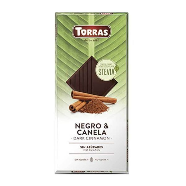 Torras Dark Cinnamon Chocolate with Stevia 125g