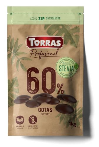 Torras Dark Chocolate Drops with Stevia 1kg