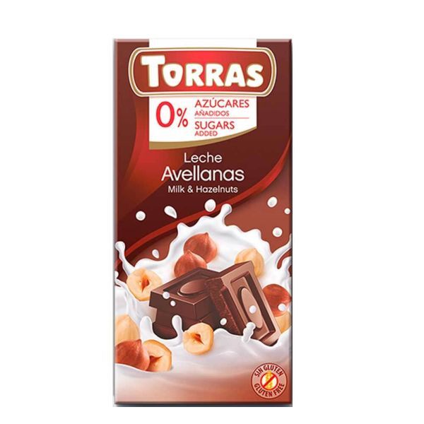 Torras Melk&Hazelnoten Chocolade 75g