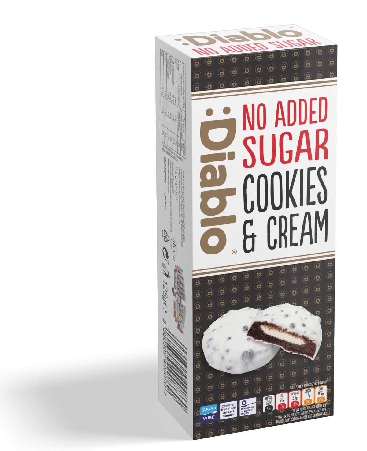 Diablo No Added Sugar Cookies&Cream Milk 128g