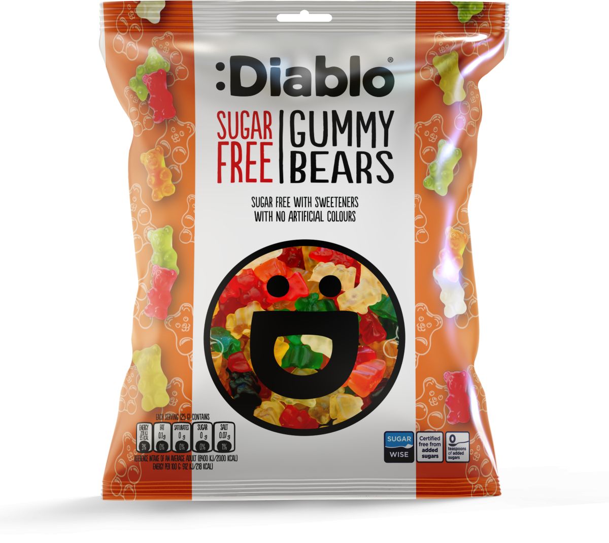 Diablo Suikervrije Gummy Bears 75g