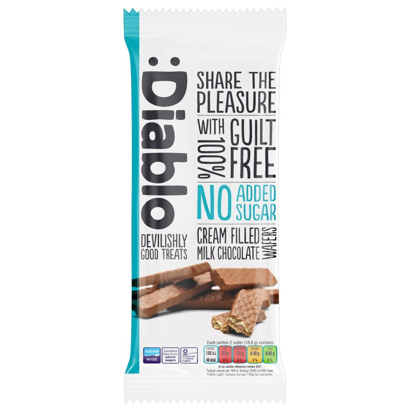 Diablo Crème de Chocolat au Lait en Gaufrettes 150g