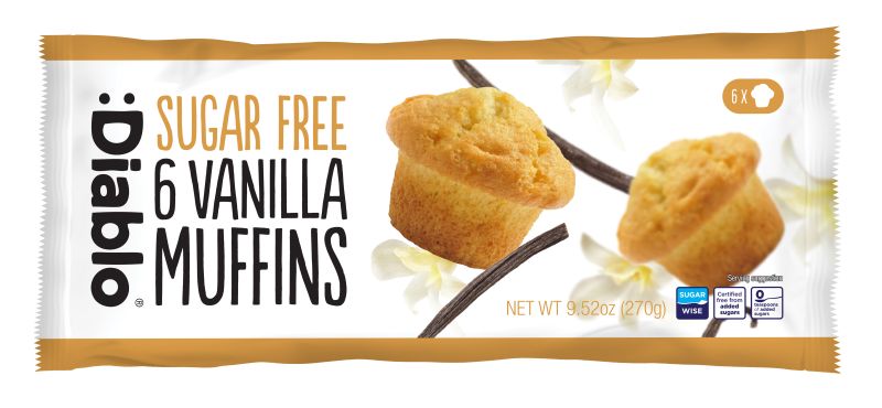 Diablo Sugar Free 6 Vanilla Muffins 270g