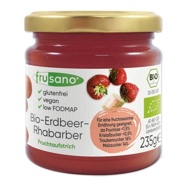 Frusano Confiture de Fraise-Rhubarbe Bio 235g