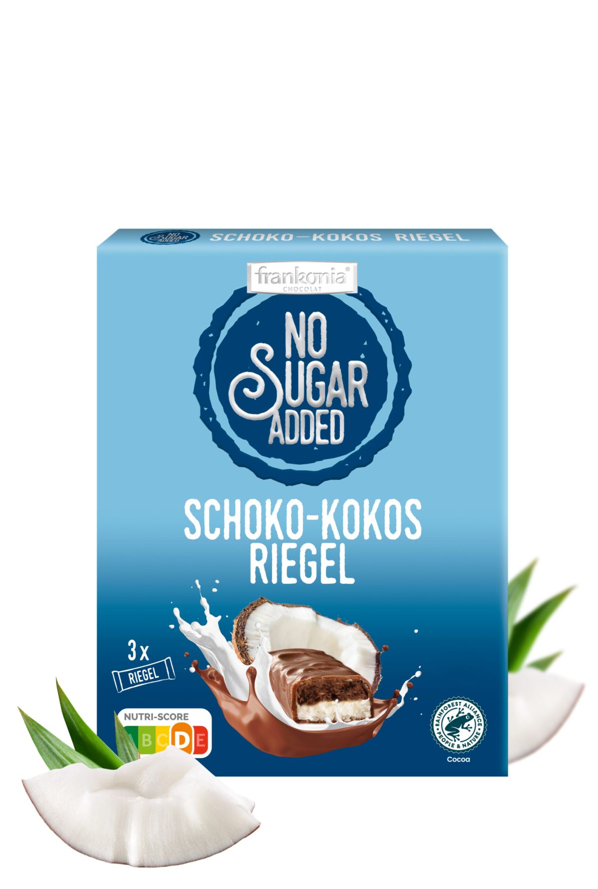 Frankonia No Sugar Added Chocolate-Coconut Bars 3x33.4g