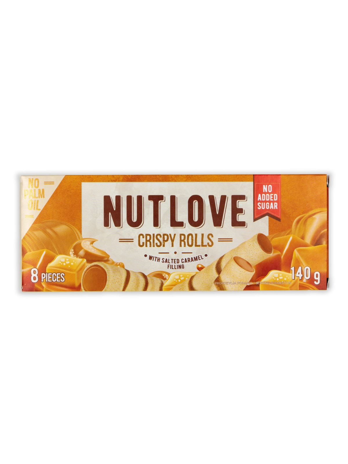 Allnutrition Nutlove Crispy Rolls met gezouten karamelvulling 140g