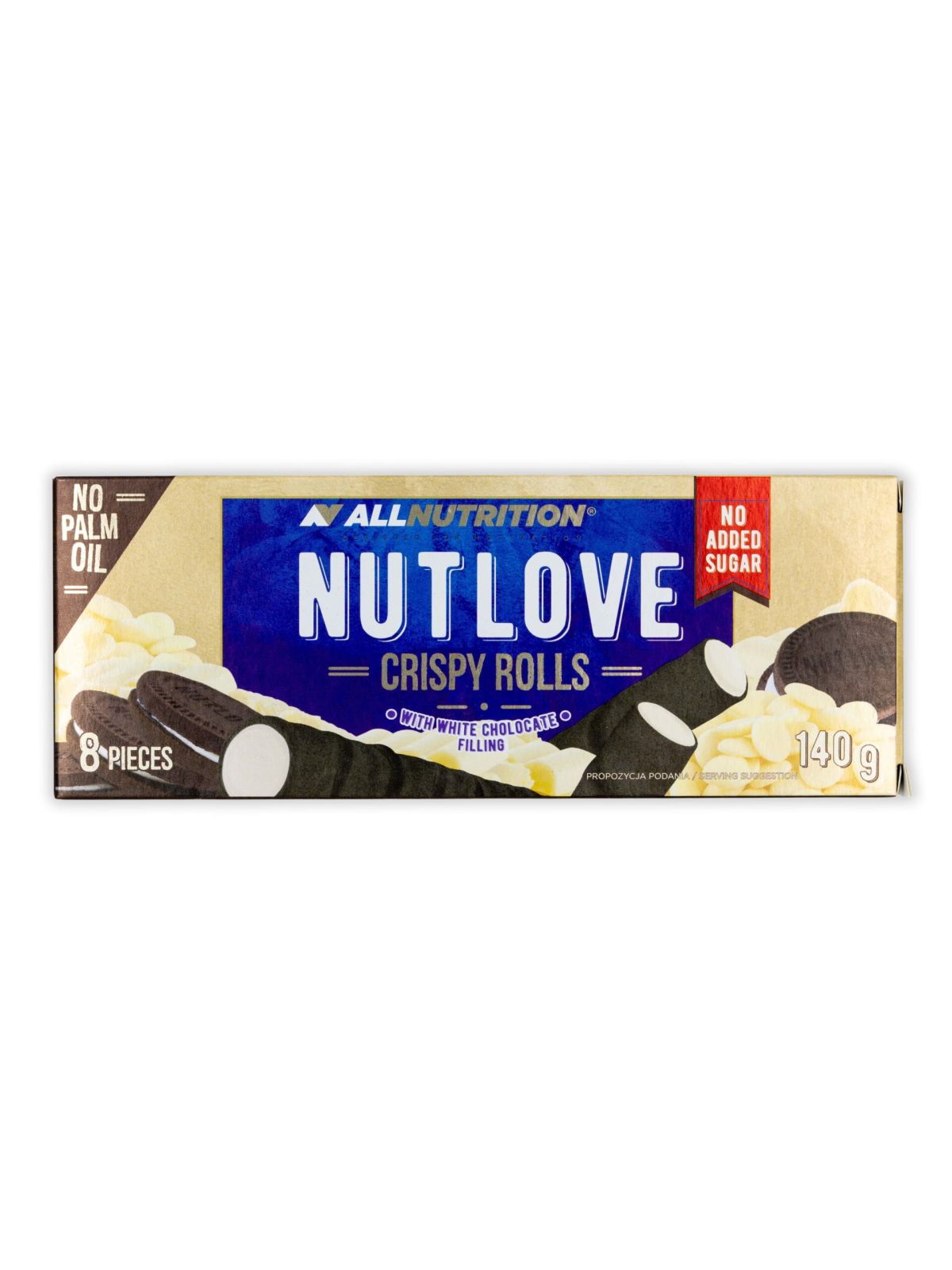 Allnutrition Nutlove Crispy Rolls met Witte Chocolade Vulling 140g