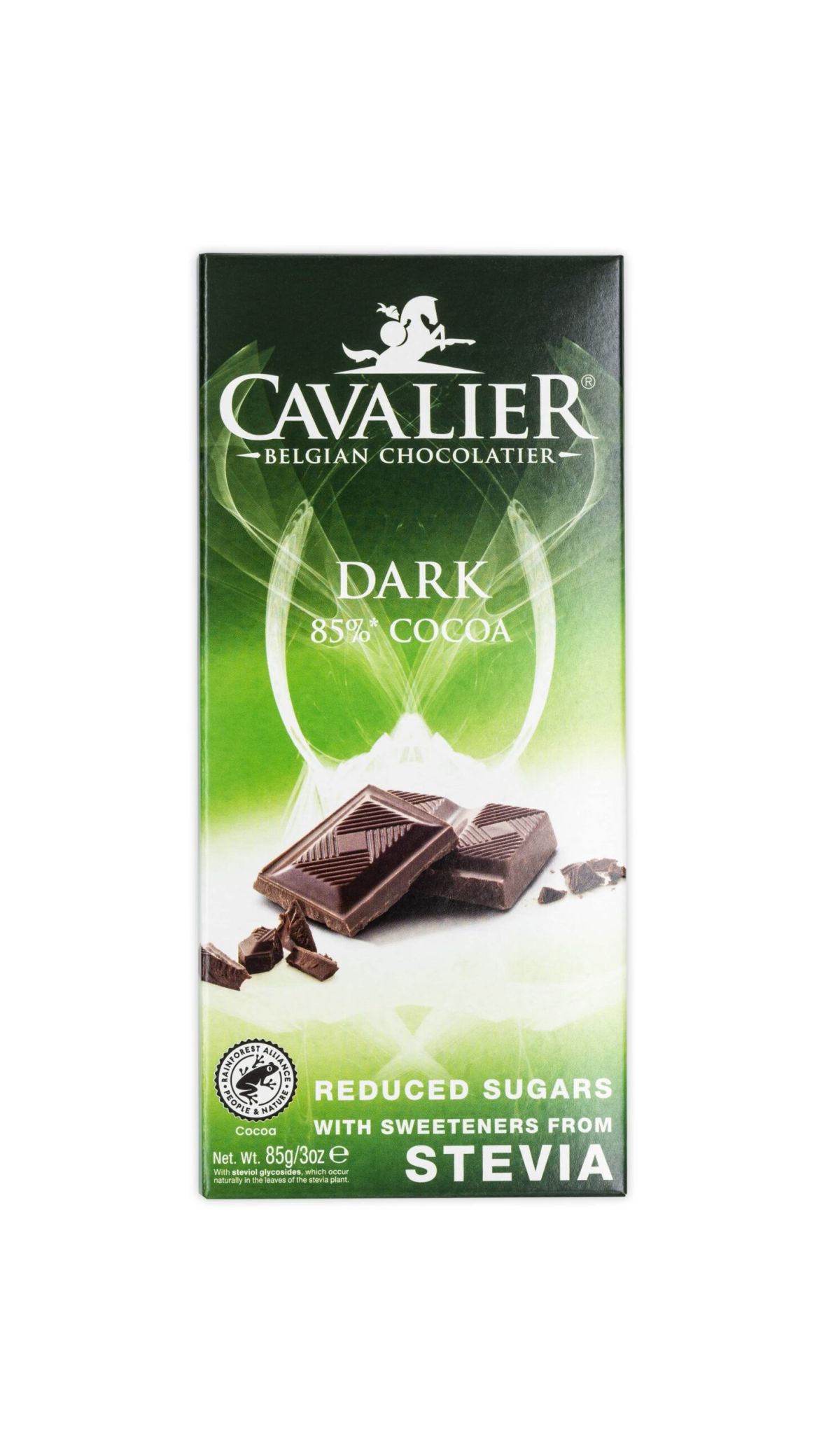 Cavalier Pure Chocolade met 85% Cacao en Stevia 85g