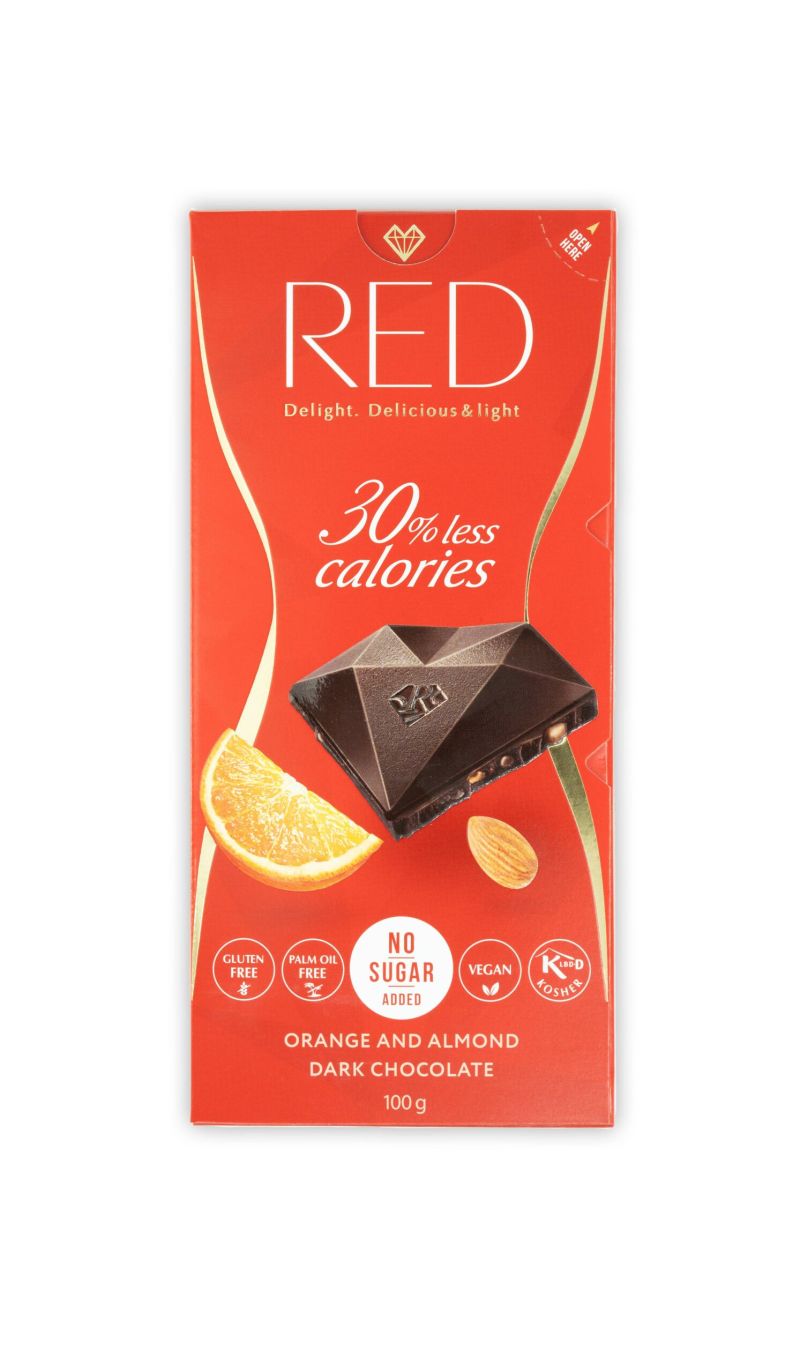 RED Orange und Almond Dark Chocolate 100g